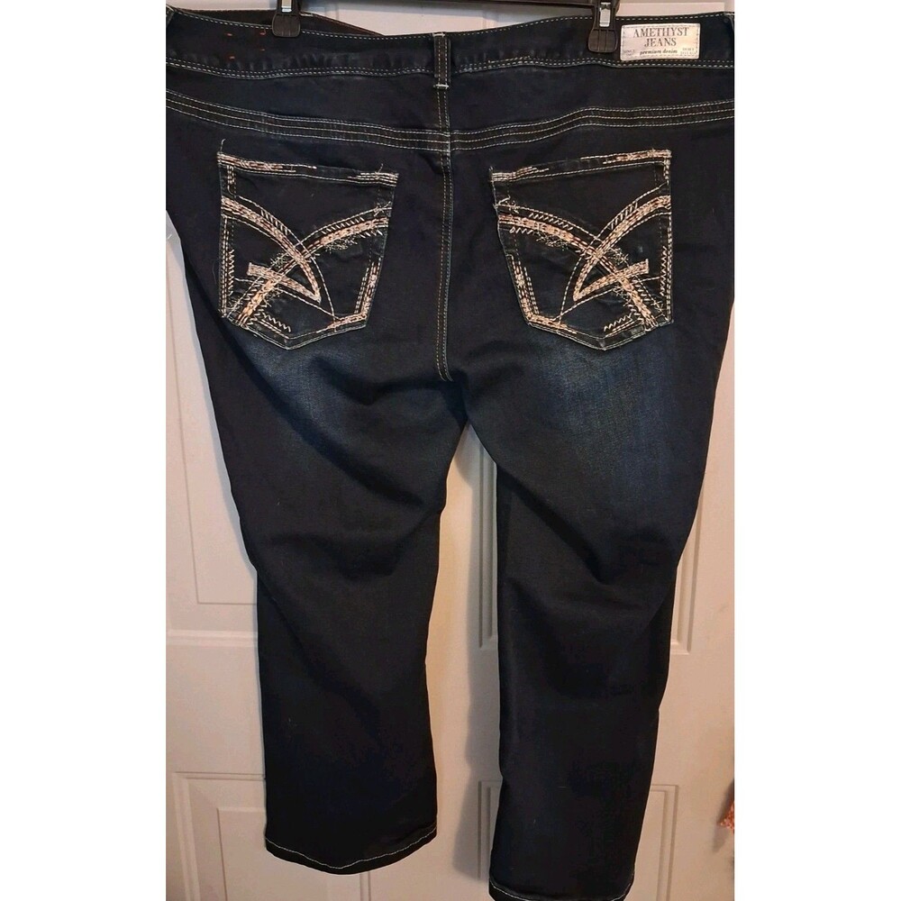 Amethyst Jeans Women's Size 18 Dark Wash Stretch Skinny Jeans Embellished Pocket